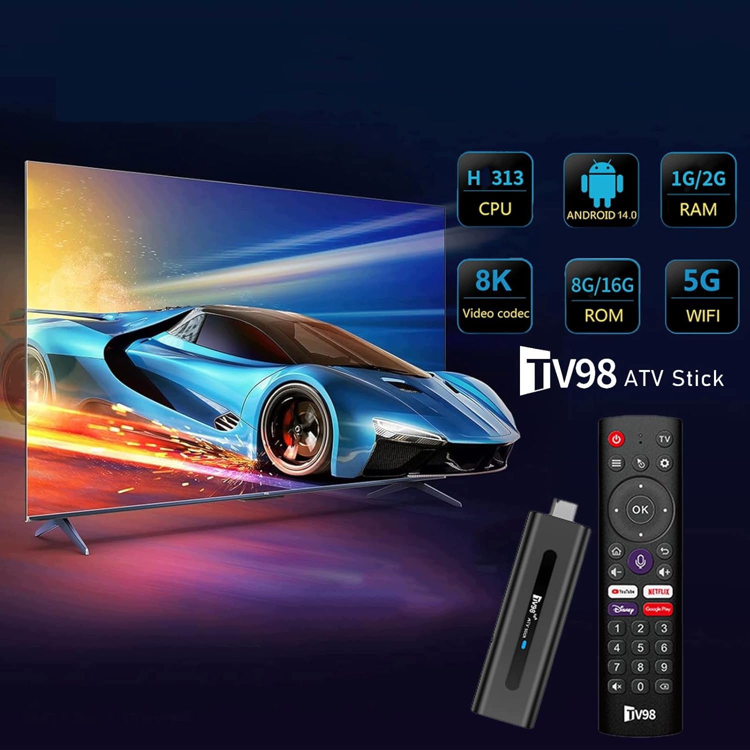 MEDIA PLAYER ANDROID ADAPTER 14 SMART TV STICK BOX WIFI 2/16 Brand no brand