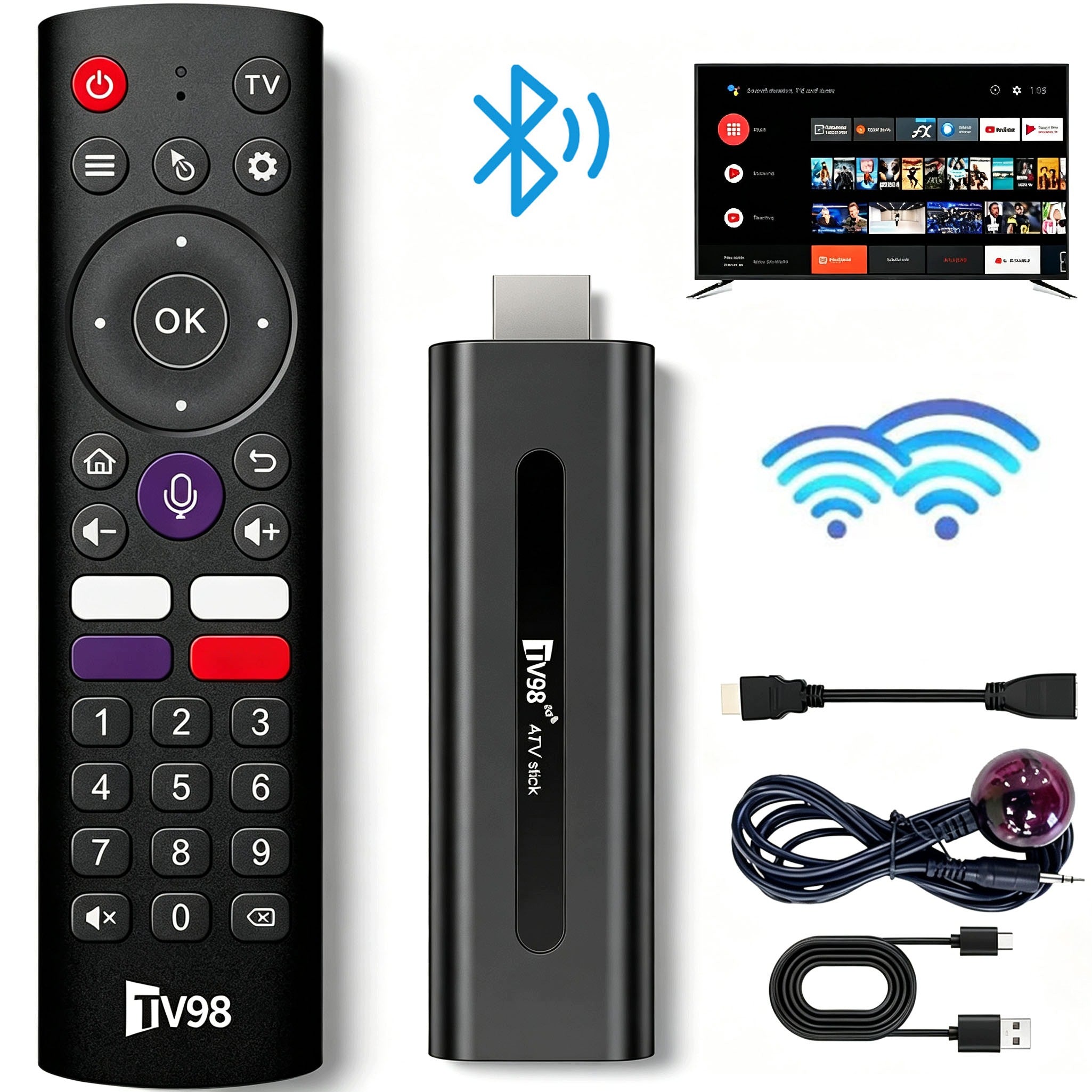 MEDIA PLAYER ANDROID ADAPTER 14 SMART TV STICK BOX WIFI 2/16