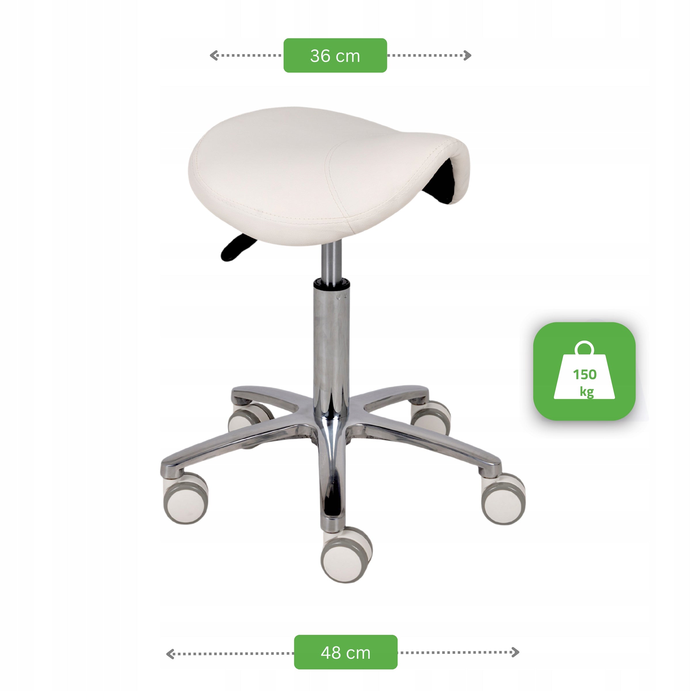 MEDICAL COSMETIC STOOL ON WHEELS SWIVEL SADDLE FOR OFFICE LILA Brand Habys