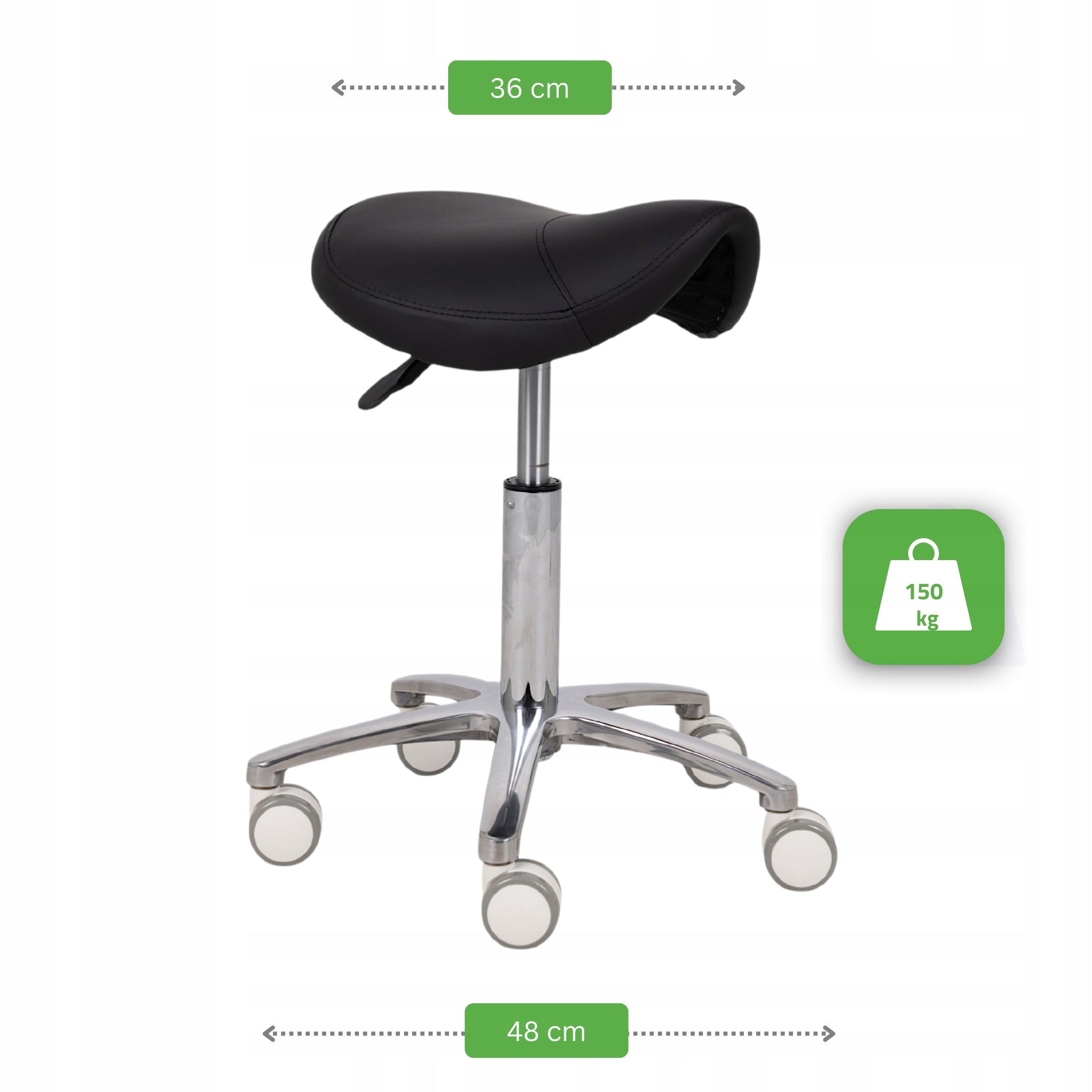 MEDICAL COSMETIC STOOL ON WHEELS SWIVEL SADDLE FOR OFFICE LILA Packaging status original