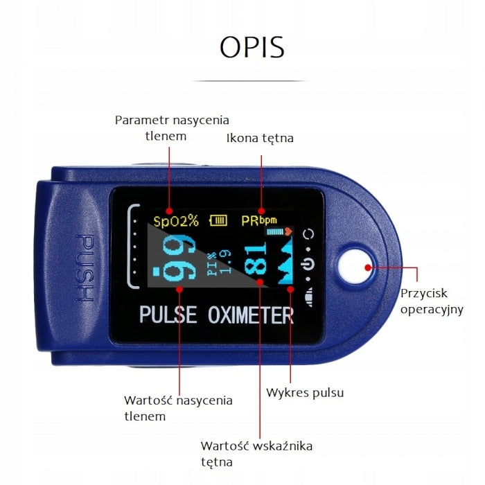 MEDICAL OLED FINGER HEART RATE MONITOR FOR HEART RATE MEASUREMENT Color blue