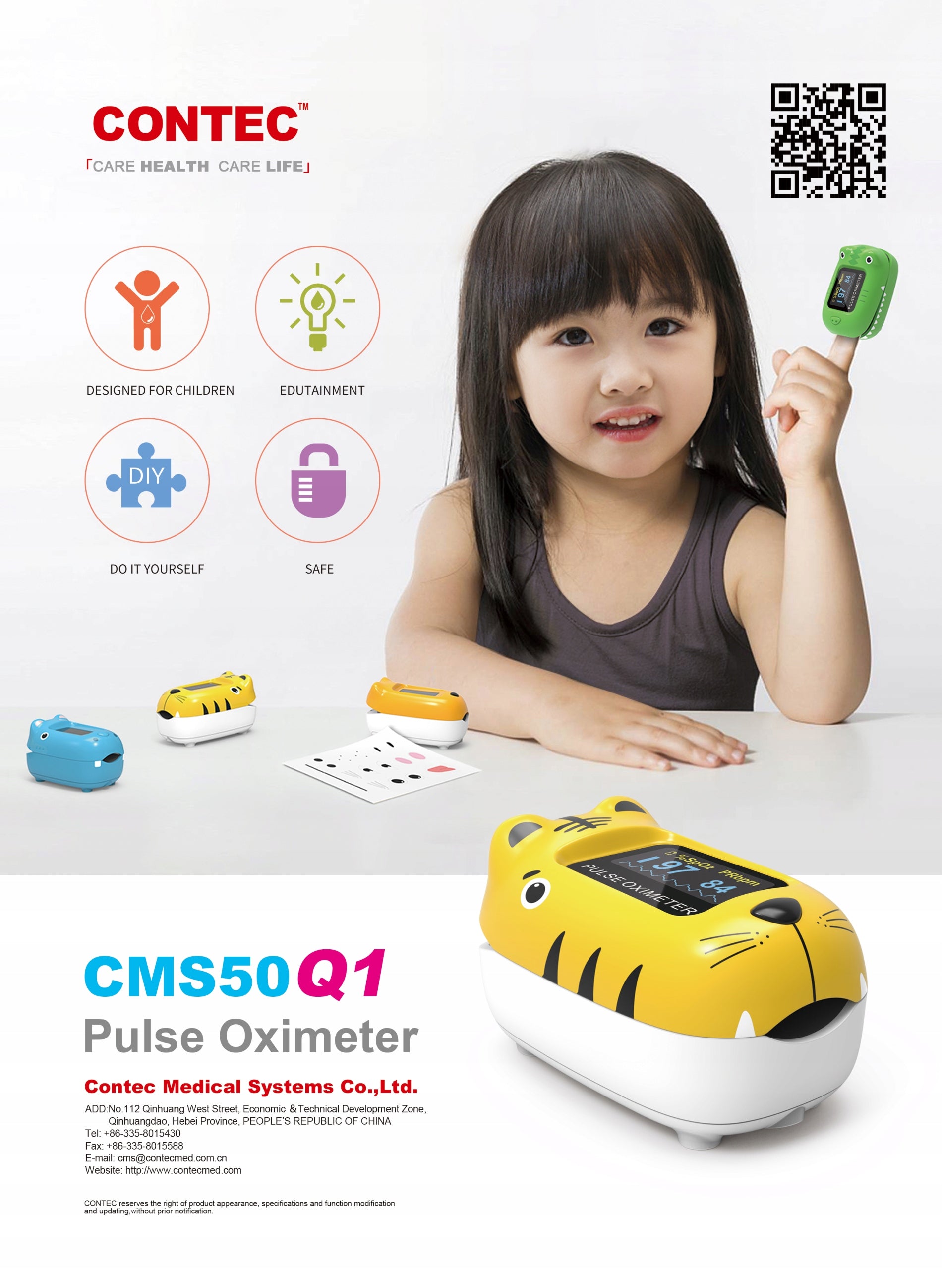 MEDICAL PULSE OXIMETER FOR CHILDREN CONTEC CMS50Q1 GREEN Medical device yes