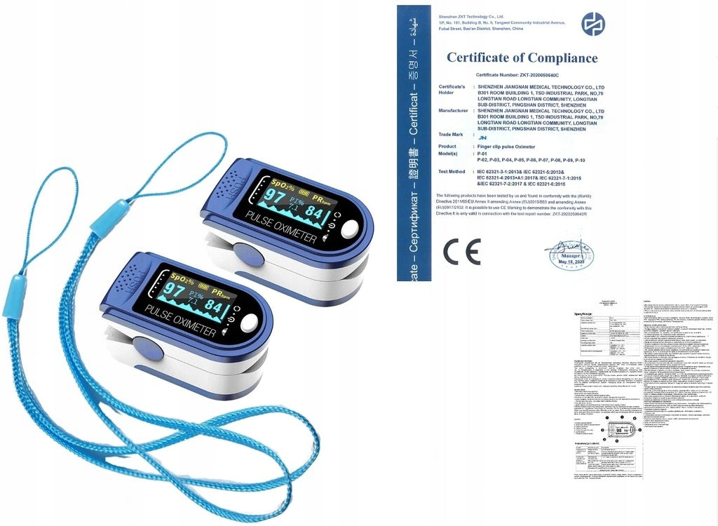 MEDICAL PULSE OXIMETER HEART RATE MONITOR 2x PIECE