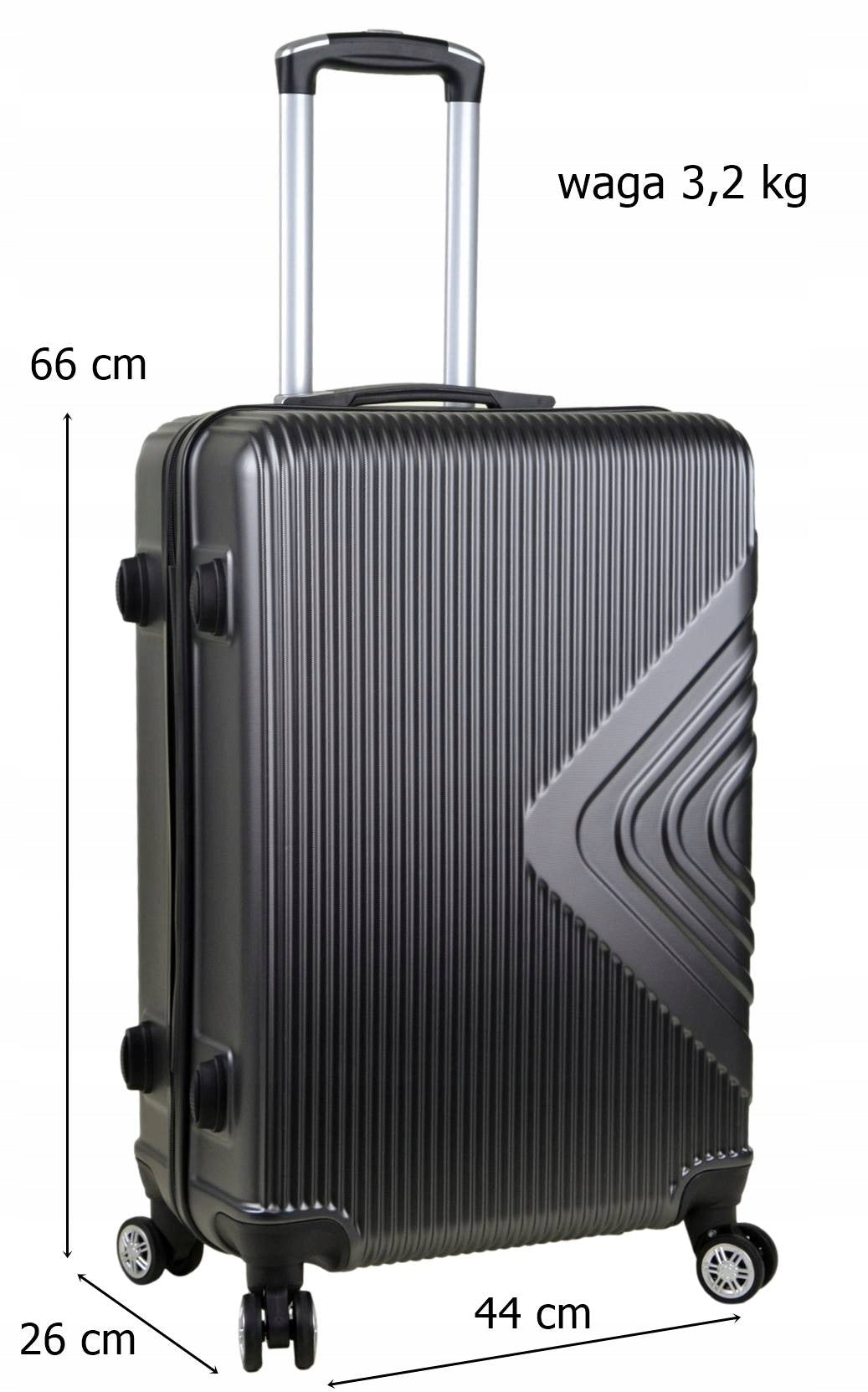 MEDIUM POLYCARBONATE SUITCASE ON WHEELS SUNBAG - model APUS 8082 color graphite Manufacturer code MER01