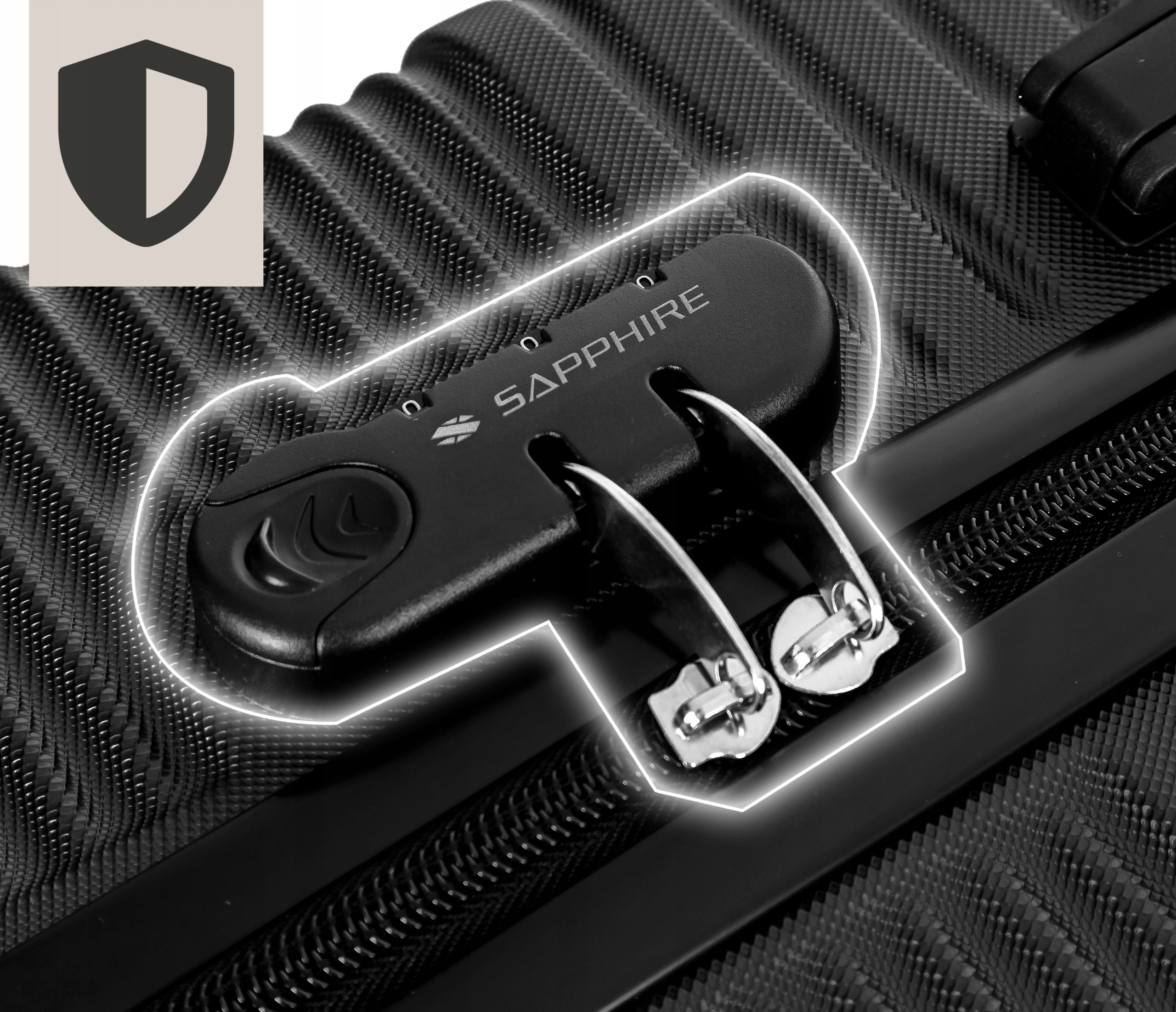 MEDIUM TRAVEL SUITCASE ON wheels LUGGAGE with ABS strong CIPHER XL Sapphire DUO Manufacturer code ST-140_SREDNIA_CZARNA_DUO