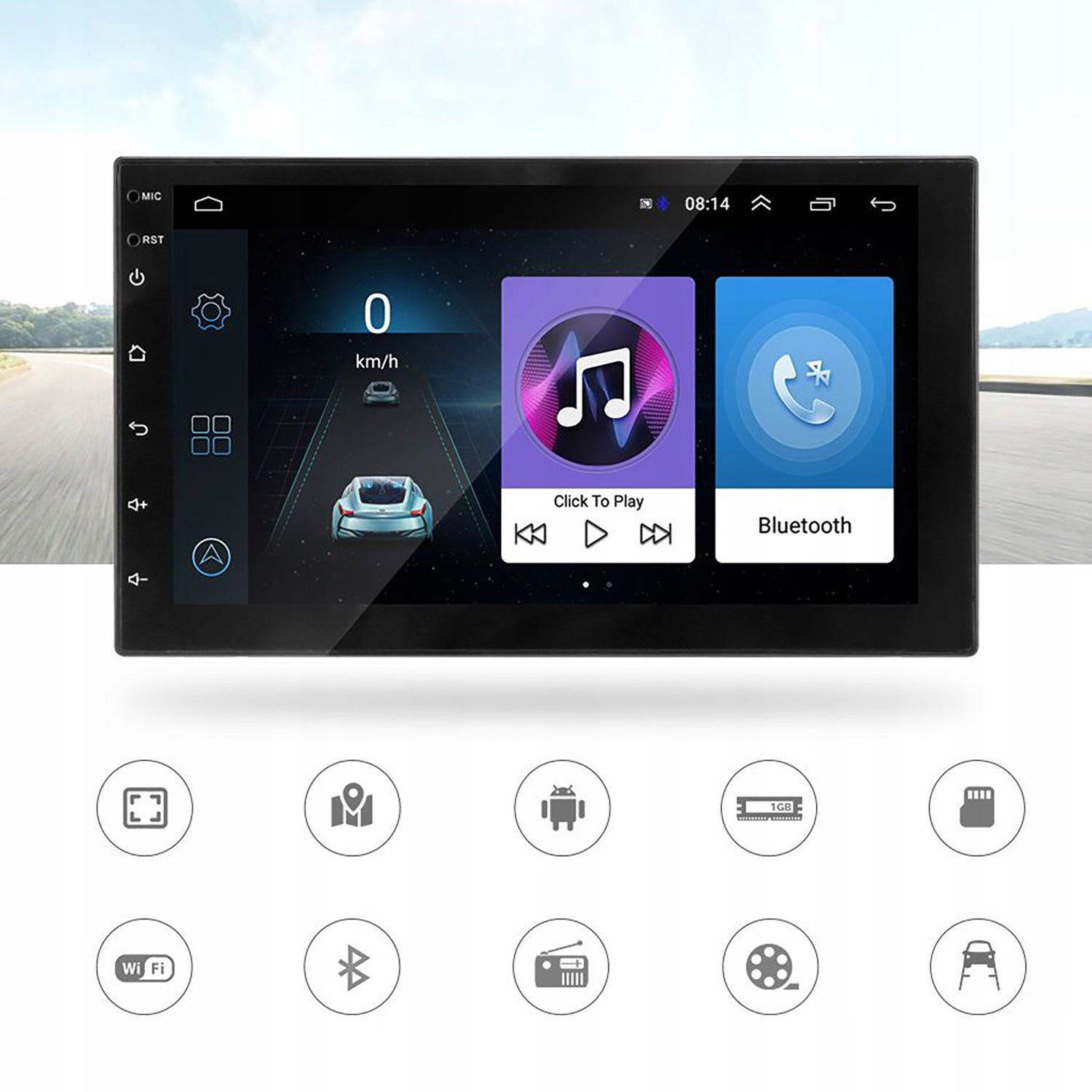 MEGA Car Radio ANDROID Bluetooth WiFi USB 2DIN GPS MICROPHONE SET Manufacturer code ANDROID BLUETOOTH USB RADIO SAMOCHODOWE 2DIN