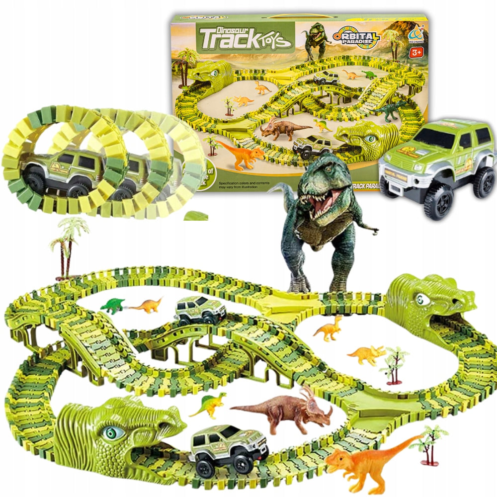 MEGA RACE TRACK DINOSAUR PARK MAGIC TRACK CAR CONSTRUCTION SET 270