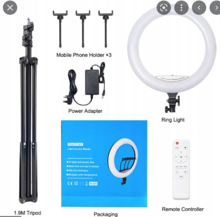 MEGA Ring Lamp RING LED 56cm Tripod 200W RGB Manufacturer code FOT N3287