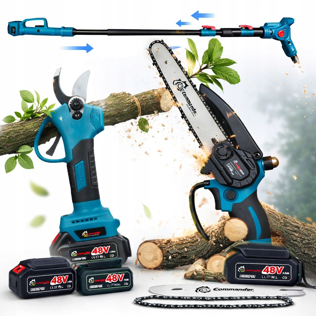 MEGA SET 3IN1 SAW PRUNING SHEAR BOOM 2M 48V AKU 6AH 2PCS CHARGER