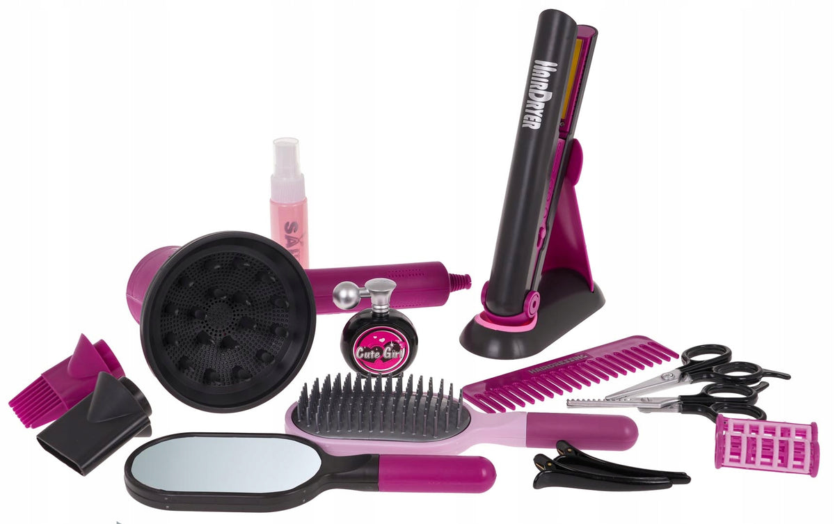 MEGA Set of Small Hairdresser Dryer Straightener Color multicolor