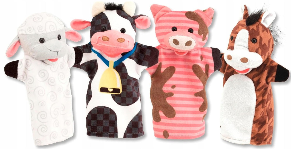 MELISSA & DOUG PUPPETS ANIMALS SOFT HAND PUPPETS FARM 4 PIECES Packaging status original