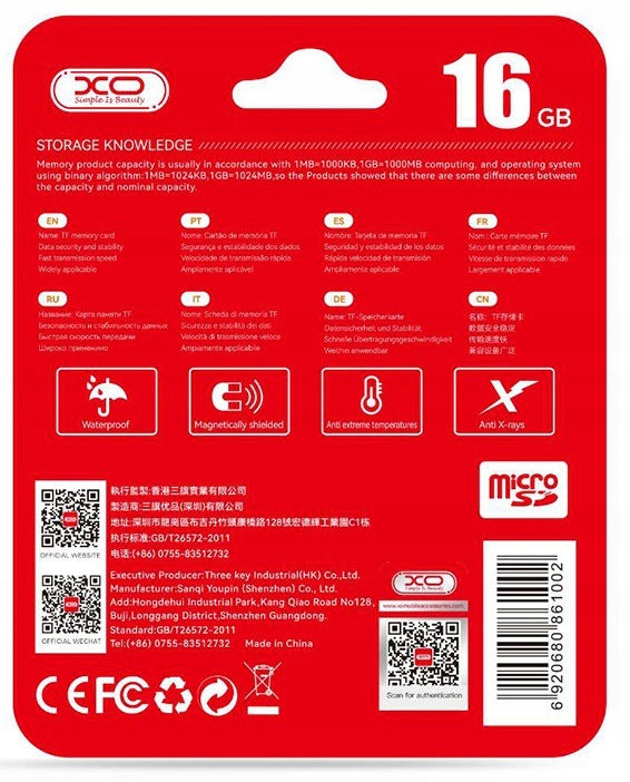 MEMORY CARD 16GB MICRO SDHC CLASS 10 microSDHC class UHS-I 16gb Manufacturer code 4/16GB