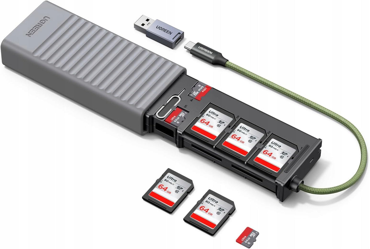 MEMORY CARD READER 170MB/S SD MICROSD TF USB-C USB-A ADAPTER
