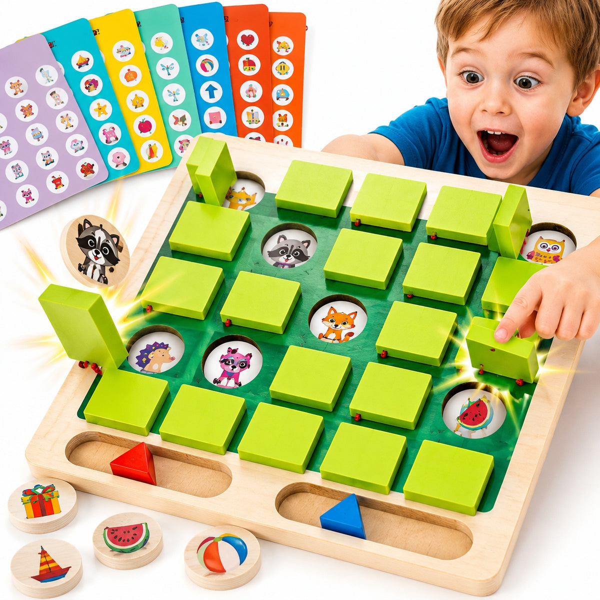 MEMORY GAME FOR CHILDREN CUBE SET BOARD INTERACTIVE LOGIC LEARNING