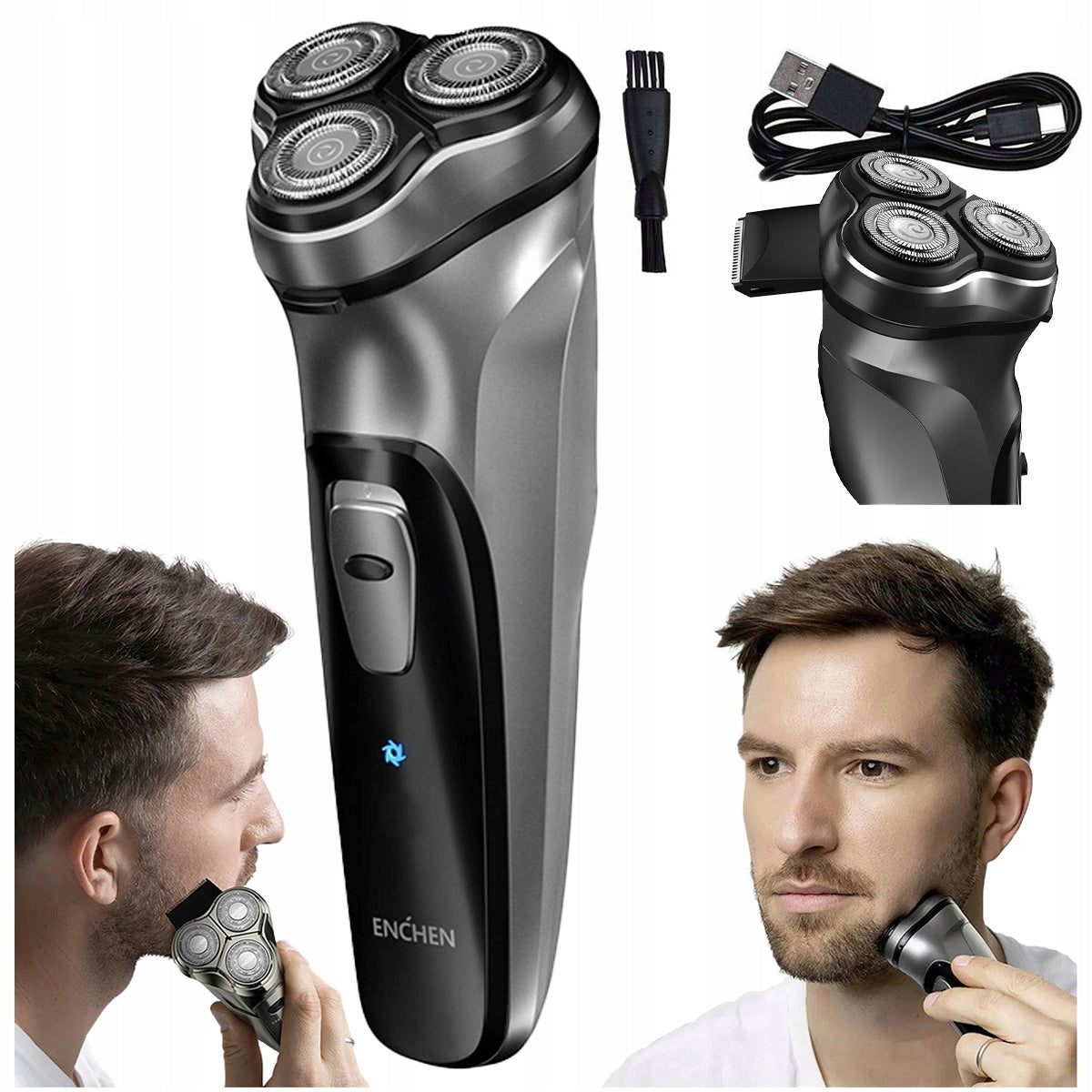 MEN'S ELECTRIC SHAVER ENCHEN FOR SHAVING TRIMMER BLACKSTONE Silver