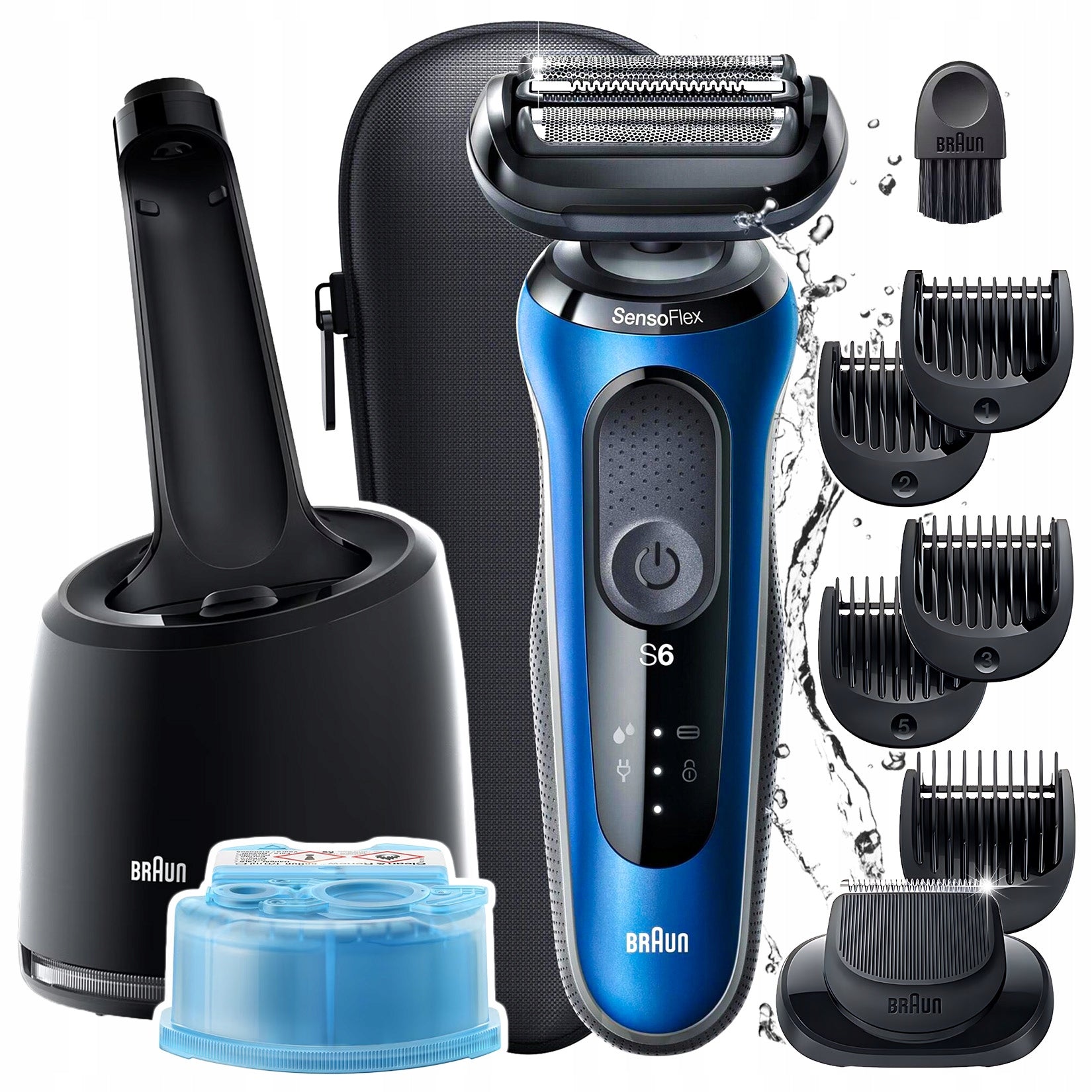 MEN'S SHAVER BRAUN SERIES 6 SMART AutoSense WATERPROOF+ TRIMMER + BASE 4in1