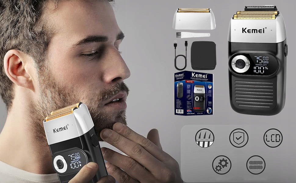 MEN'S SHAVER KEMEI WIRELESS FOR WET AND DRY SHAVING Brand Kemei