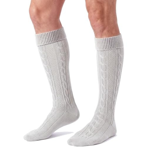 MEN'S SOCKS FOLK GREY BRAID OKTOBERFEST BAVARIAN 39 42 leather Brand no brand