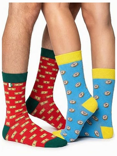 MEN'S SOCKS FUNNY CALF COTTON FOR MEN 2 PAIRS for HOME