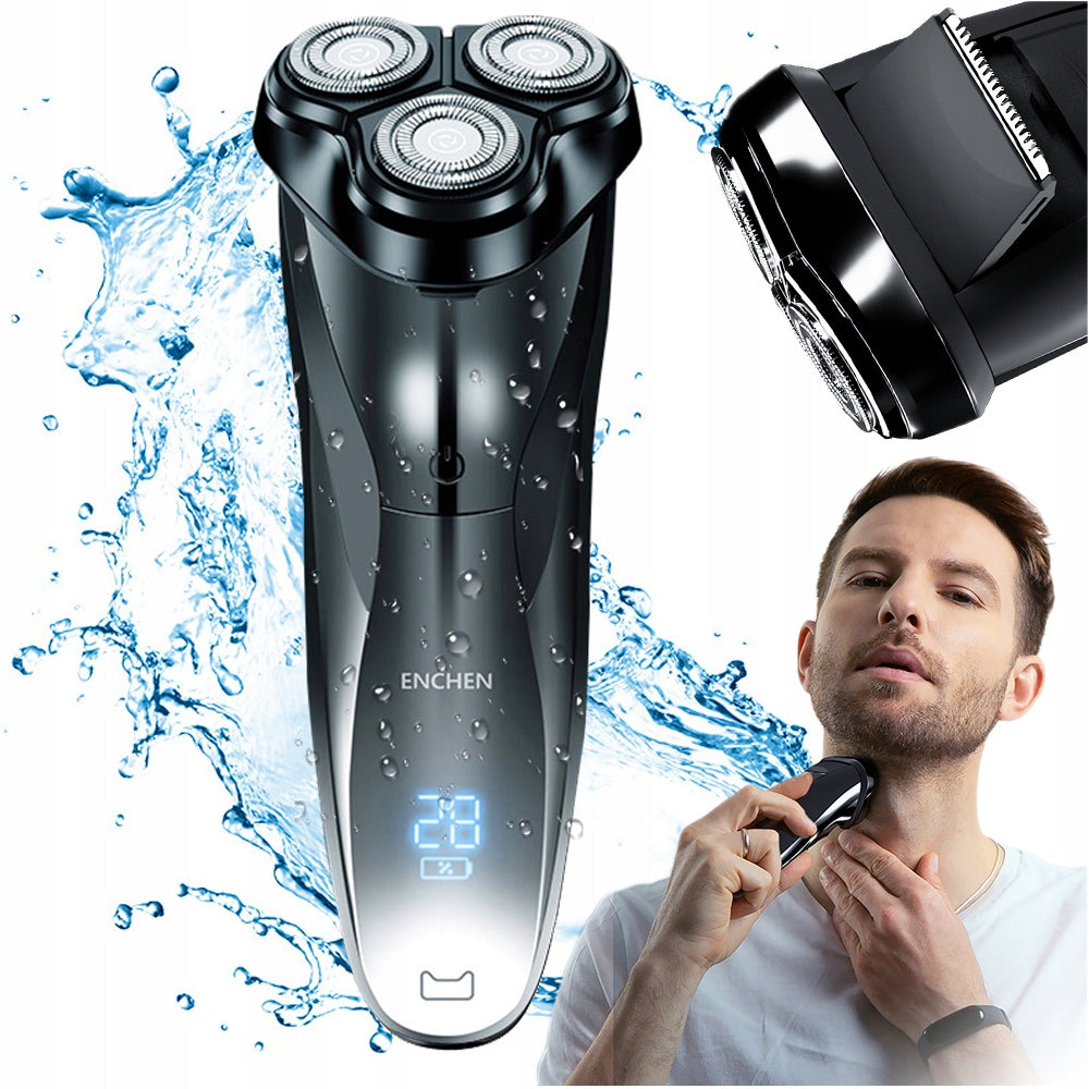 MEN'S WATERPROOF ELECTRIC SHAVER WITH BLACKSTONE 3 TRIMMER