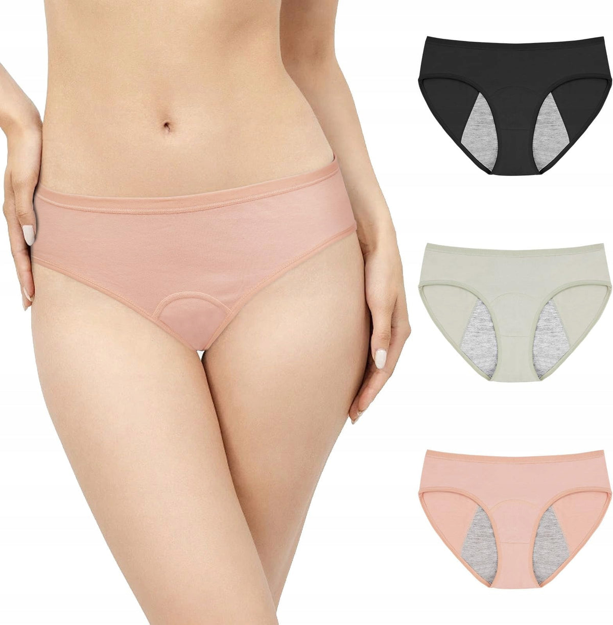 MENSTRUAL PANTIES SET OF 3 FOR TEENAGERS SEAMLESS WATERPROOF Manufacturer code Bez marki