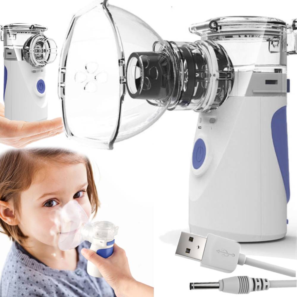 MESH INHALER NEBULIZER NEW SILENT MESH PORTABLE USB 2 MASKS Packaging status original