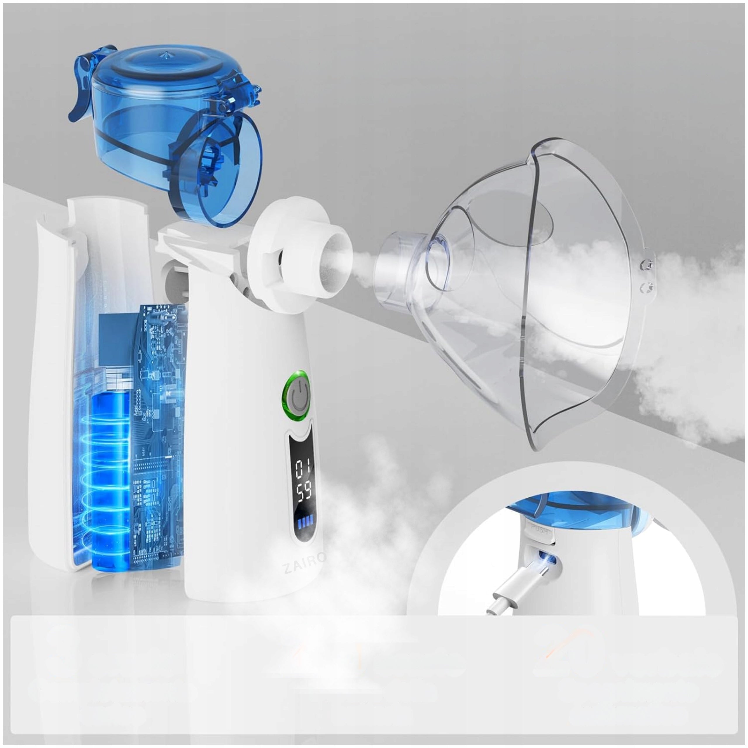 MESH NEBULIZER PORTABLE INHALER FOR CHILDREN ADULTS QUIET Packaging status original