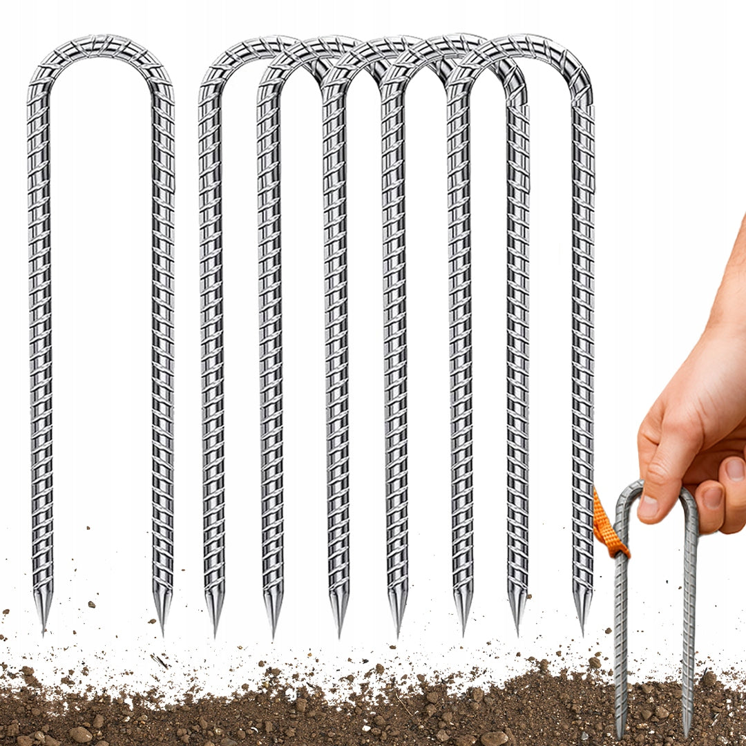 METAL ANCHORS FIXING GROUND PINS 30 CM 6 PCS 6MM HERRINGS FOR TENT