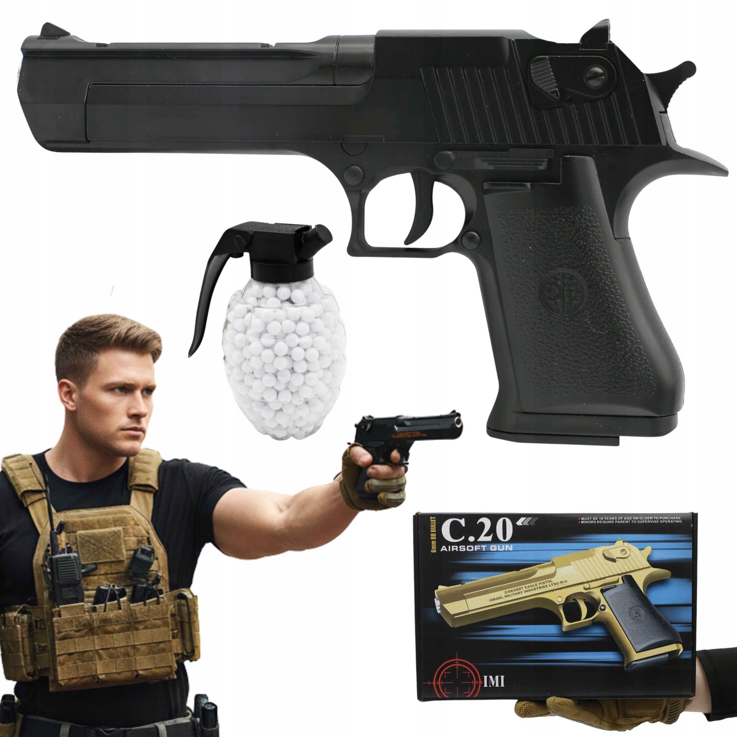 METAL BALL GUN DESERT EAGLE DEAGLE ASG 6mm CSGO CS2 SOLID