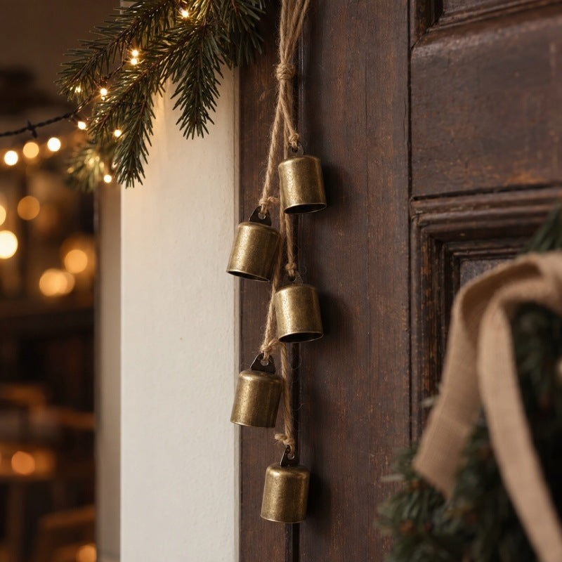 METAL BELLS 4pcs HANGING GOLD 35cm CHRISTMAS TREE PENDANT BELL Manufacturer code WOZ85