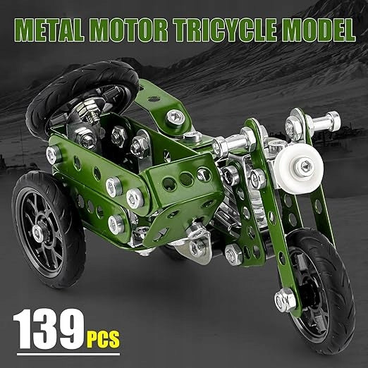 METAL BUILDING BLOCKS PLATE SCREWS TECHNICAL TOY MOTORCYCLE Brand no brand