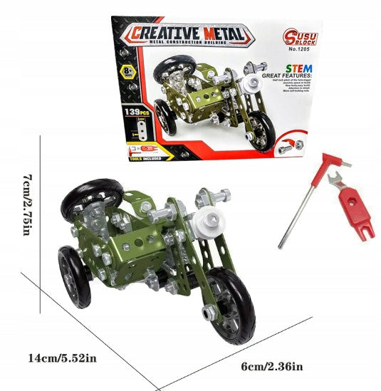 METAL BUILDING BLOCKS PLATE SCREWS TECHNICAL TOY MOTORCYCLE EAN (GTIN) 5906815406677