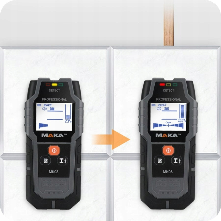 METAL CABLE DETECTOR IN METAL WOOD WALL + BATTERY Maximum depth of measurement for iron and steel 120 mm