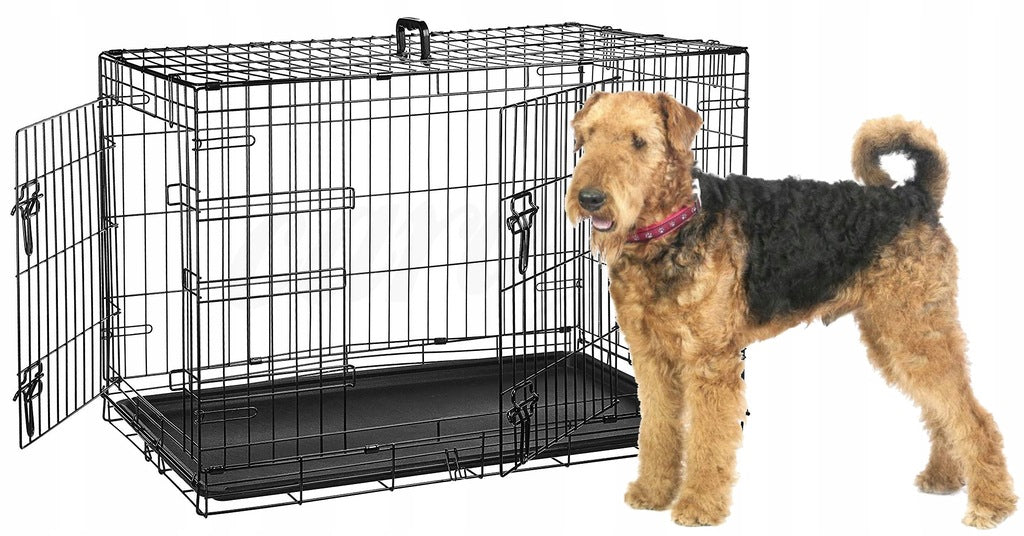 METAL CAGE KENNEL TRANSPORTER FOR DOG CAT ANIMALS XL 91x62x70 cm