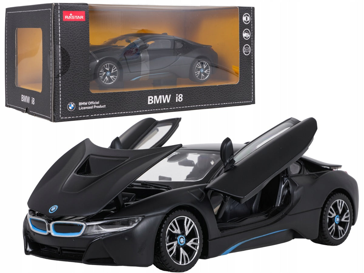 METAL CAR BMW I8 1:24 RASTAR OPENING DOORS AND FLAP