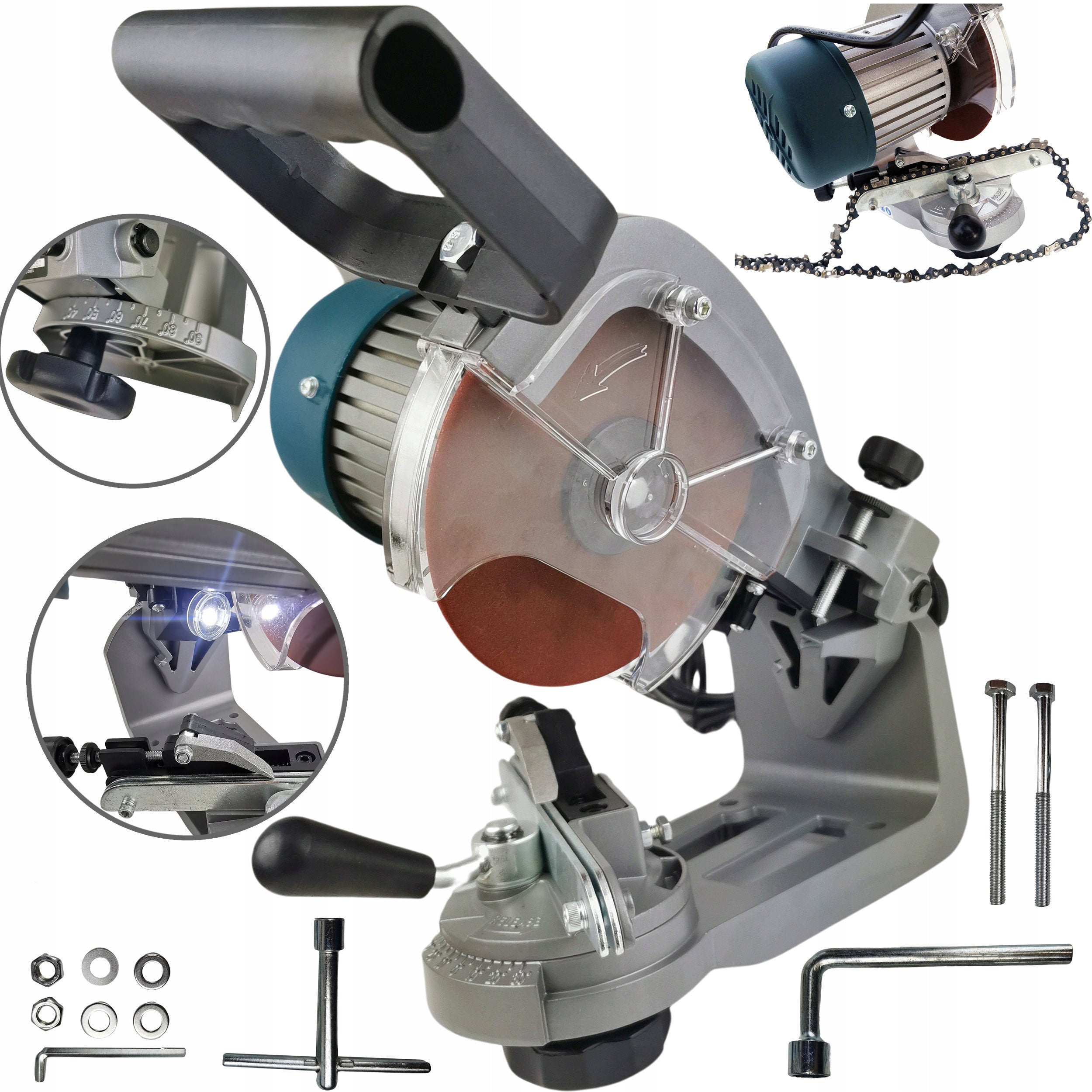 METAL CHAIN SHARPENER WITH INDUCTION MOTOR