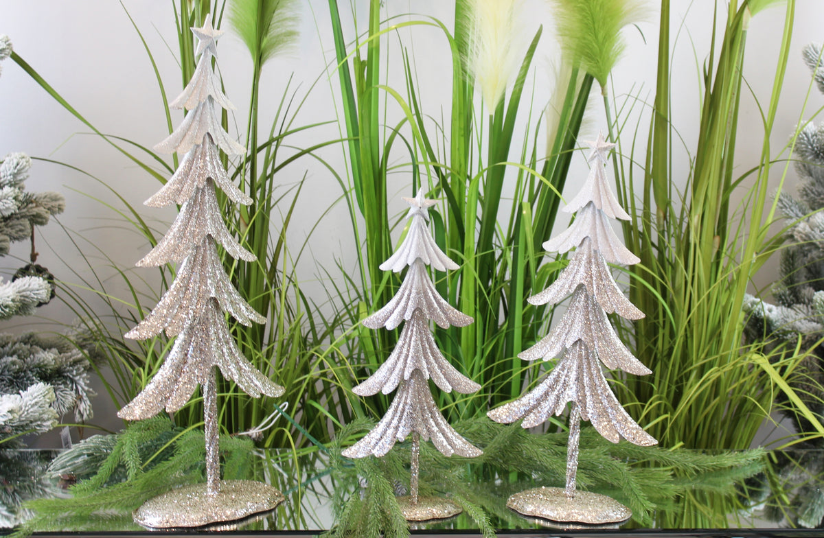 METAL CHRISTMAS TREE Emized Gold Figurine with Glitter Christmas Ornament 60 cm Brand Emized
