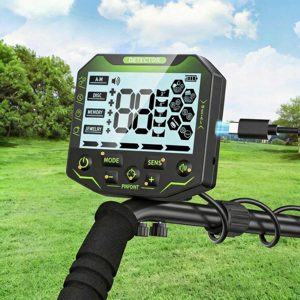 METAL DETECTOR 9V 200MAH WITH WATERPROOF COIL 25CM SHOVEL CASE Brand Cobra Tector