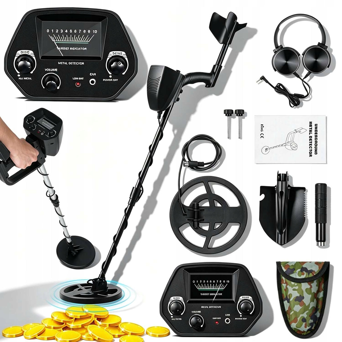METAL DETECTOR ADJUSTABLE WITH WATERPROOF PROBE 30-42 INCHES