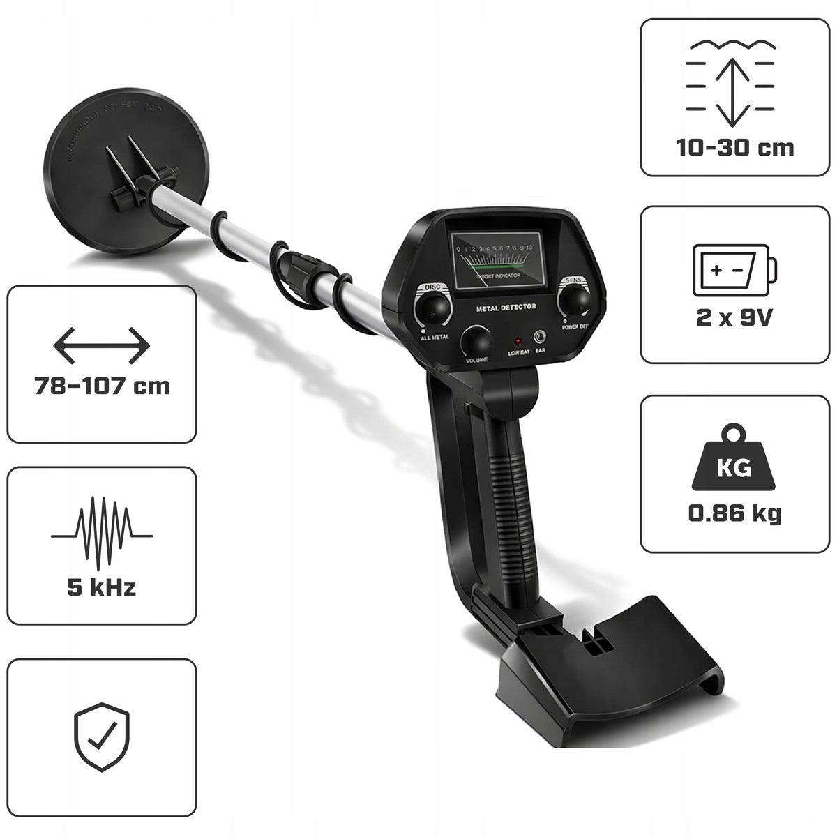 METAL DETECTOR WITH DISCRIMINATION WATERPROOF Packaging status original