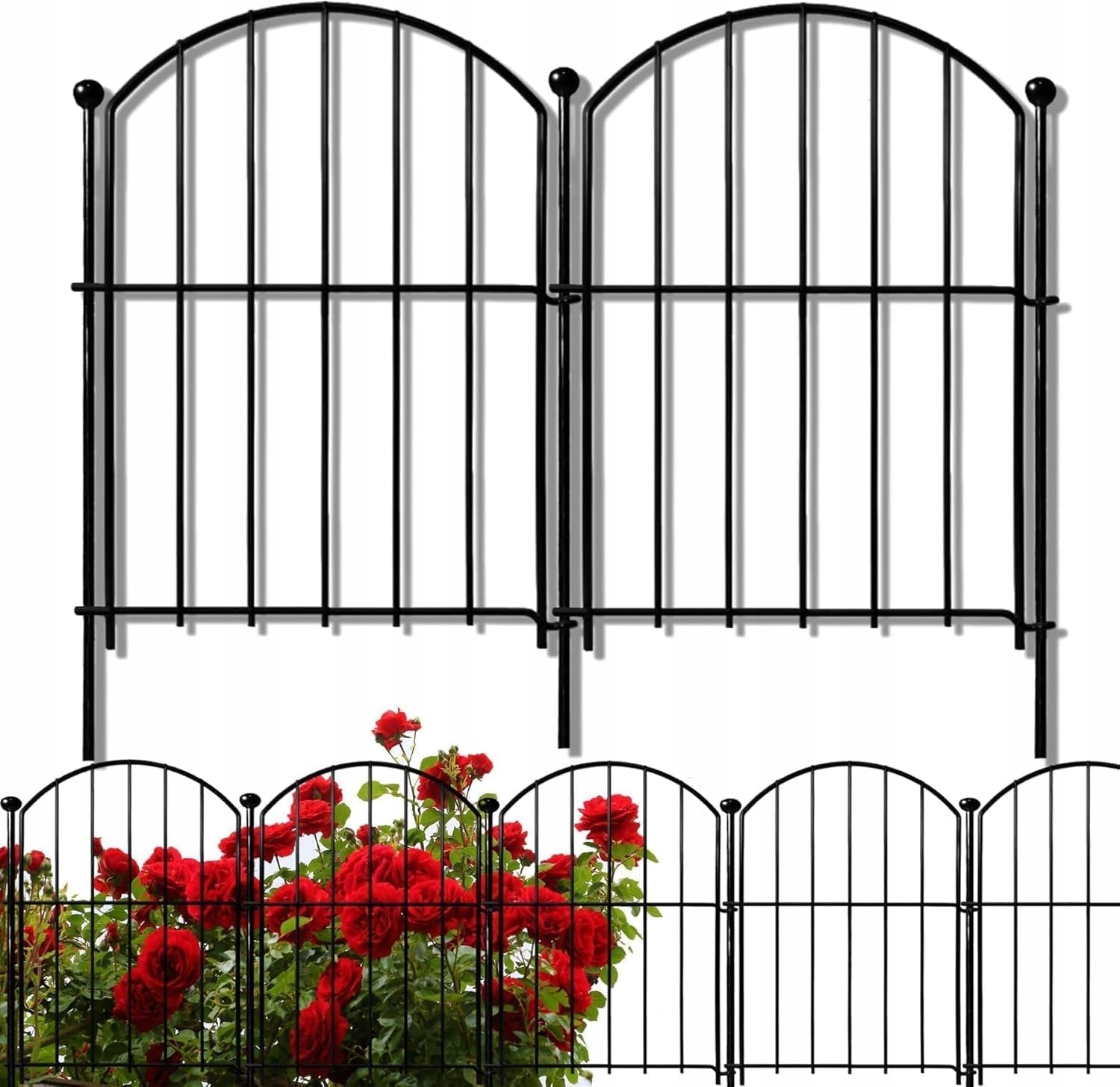 METAL FENCE GARDEN FENCES DECORATIVE PET BARRIER x10