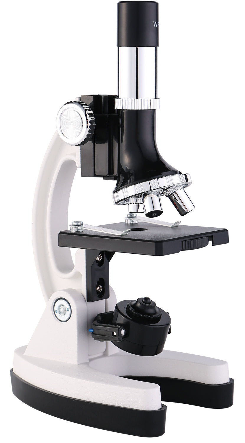 METAL MICROSCOPE FOR CHILDREN 1200x LED LIGHT + AKC LARGE SET IN SUITCASE Packaging status original