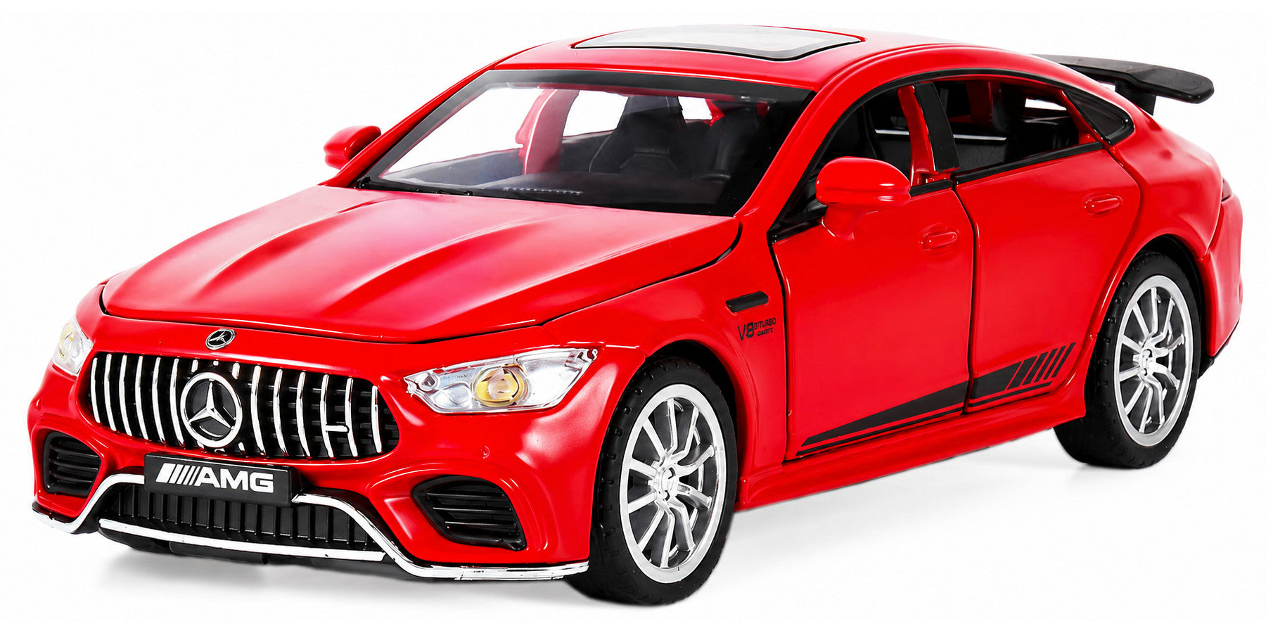 METAL MODEL MERCEDES AMG GT63 DRIVE SOUND LED OPENING DOOR AUTO 1:32 Packaging status original