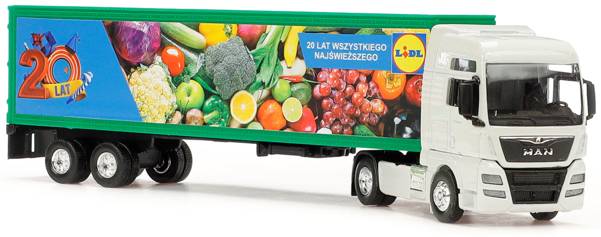 METAL MODEL TRUCK MAN LIDL 20 YEARS CONTAINER TRUCK Manufacturer code 3222