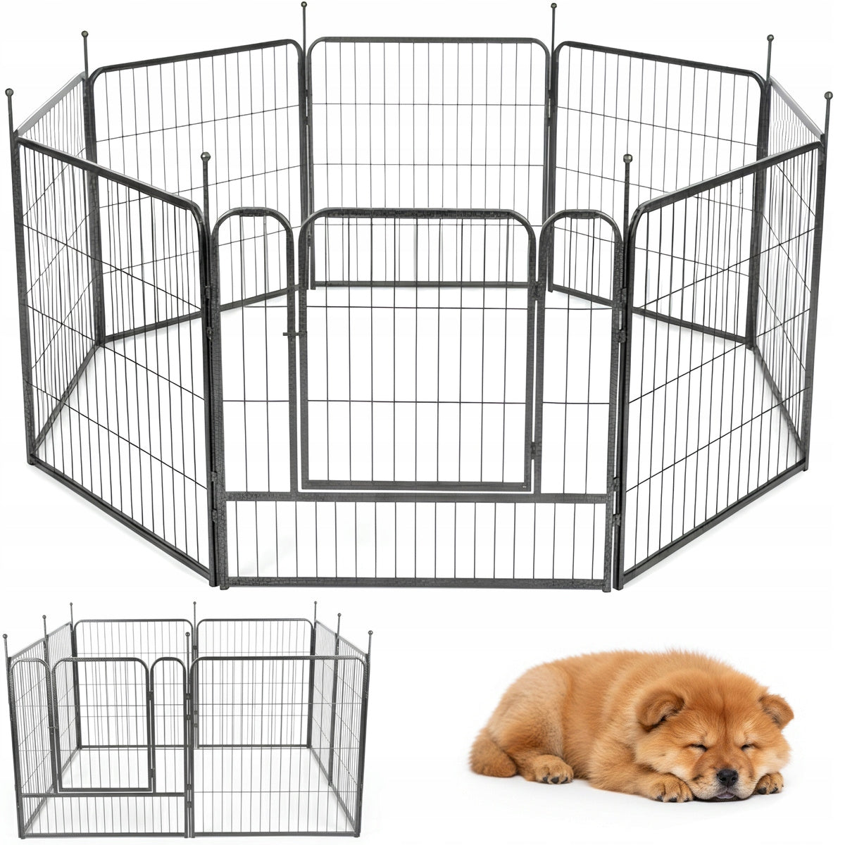 METAL PLAYPEN FOR RABBIT DOG FOR HOME 8 PANELS 80×80 CM ENCLOSURE Packaging status original
