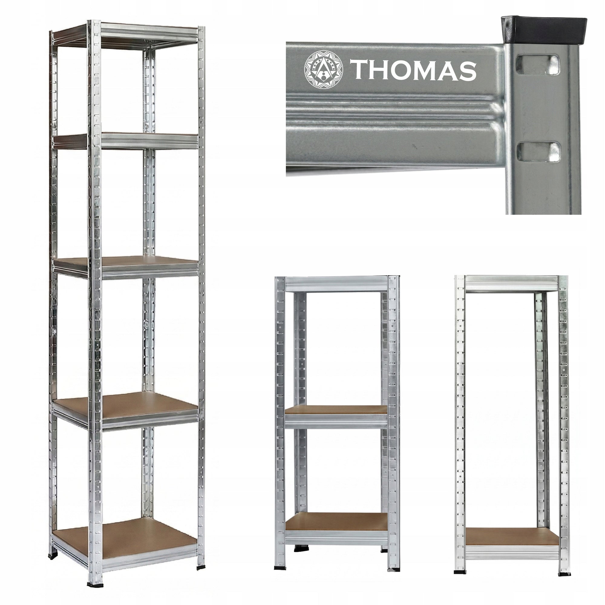 METAL RACK FOR GARAGE PANTRY BASEMENT SOLID ZINC 180x40x40 500kg
