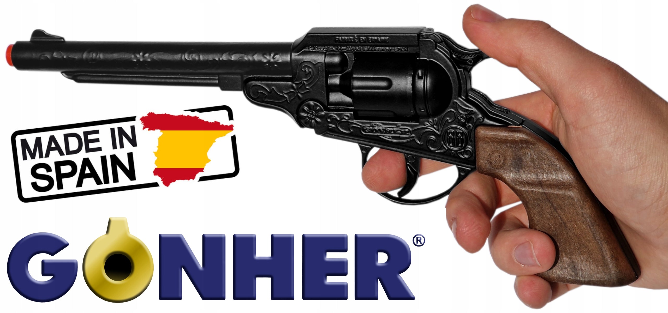 METAL REVOLVER FOR CAST GONHER COWBOY BANG GUN +3x FLAME Packaging status original