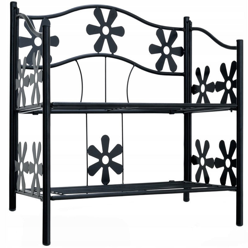 METAL SHELF GARDEN STAND FOR FLOWERS 2 SHELVES