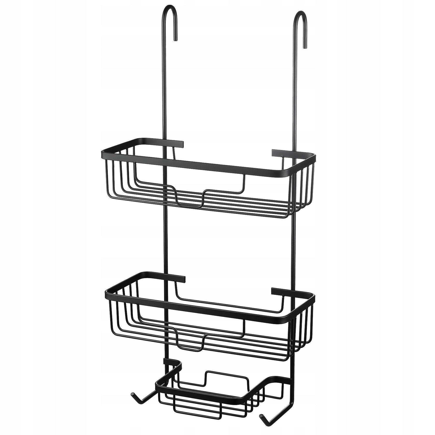 METAL SHOWER HANGING SHELF BATHROOM CABIN HANGER BLACK