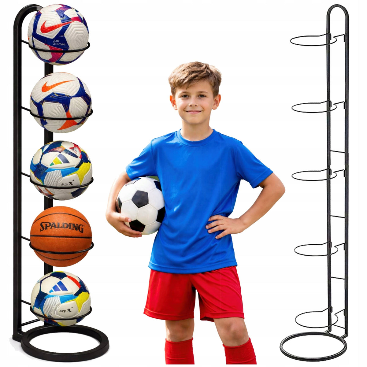 METAL STAND FOR 5 BALLS ORGANIZER FOOTBALL BASKETBALL GYM HOUSE FIT